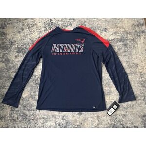 New England Patriots Fanatics Shirt Blue Camo Long Sleeve Stealth Defender L NWT